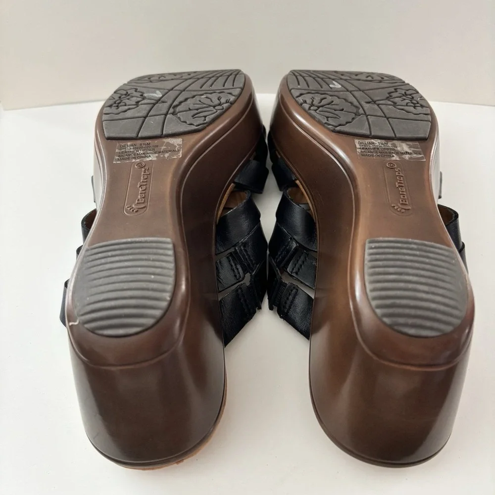 Bare Traps Women's Dillian Sandals Size 6.5 Medium Black Woven‎ Boho Hippie